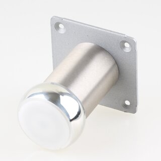 Hfele Mbelfu 80 mm rund mit Platte & Hheneinstellung, Aluminium
