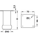 Häfele Möbelfuß 80 mm rund mit Platte & Höheneinstellung, Aluminium