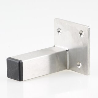 Hfele Mbelfu 80 mm quadratisch Edelstahl matt gebrstet mit Platte Tragkraft 50kg