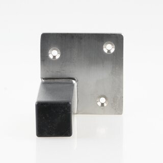Hfele Mbelfu 80 mm quadratisch Edelstahl matt gebrstet mit Platte Tragkraft 50kg