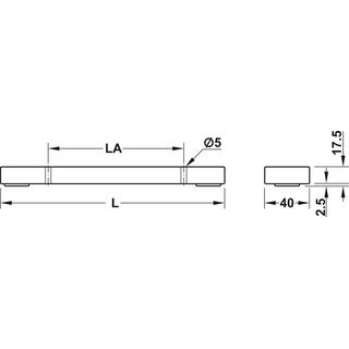 Hfele Design-Mbelfu Mbelfe 100x15mm Edelstahl gebrstet