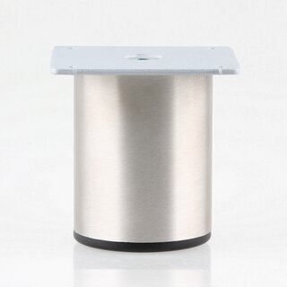 Hfele Mbelfu Mbelfe 80mm mit Platte Edelstahlfarben