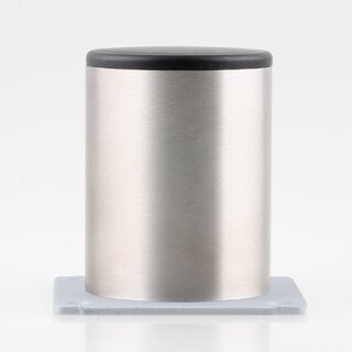 Hfele Mbelfu Mbelfe 80mm mit Platte Edelstahlfarben