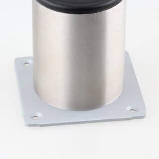 Hfele Mbelfu Mbelfe 80mm mit Platte Edelstahlfarben