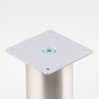 Hfele Mbelfu Mbelfe 80mm mit Platte Edelstahlfarben