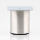 Hfele Mbelfu Mbelfe 80mm mit Platte Edelstahlfarben