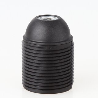 E27 Kunststoff Lampenfassung schwarz mit Auengewinde M10x1 IG 250V/4A