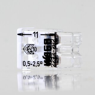 Wago 2273-202 Compact Verbindungsklemme 2-polig wei/transparent fr NYM-J Kabel