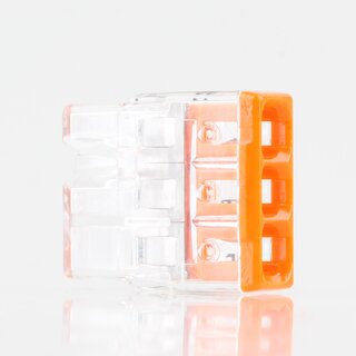 Wago 2273-203 Compact Verbindungsklemme 3-polig transparent/orange fr NYM-J Kabel
