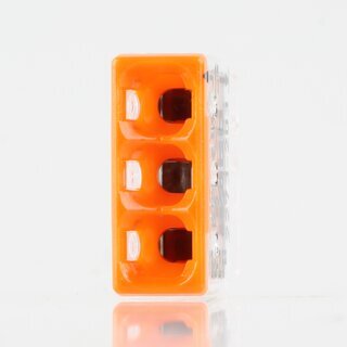 Wago 2273-203 Compact Verbindungsklemme 3-polig transparent/orange fr NYM-J Kabel
