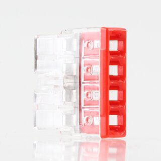 Wago 2273-204 Compact Verbindungsklemme 4-polig transparent/rot fr NYM-J Kabel