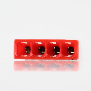 Wago 2273-204 Compact Verbindungsklemme 4-polig transparent/rot fr NYM-J Kabel