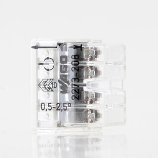 Wago 2273-208 Compact Verbindungsklemme 8-polig transparent/grau fr NYM-J Kabel
