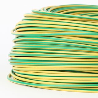 PVC Aderleitung Elektro-Kabel Stromkabel 1x0,75 mm H05V-K grn-gelb (NYA-F) flexibel - Meterware