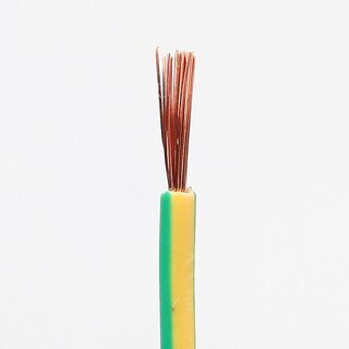 PVC Aderleitung Elektro-Kabel Stromkabel 1x0,75 mm H05V-K grn-gelb (NYA-F) flexibel - Meterware