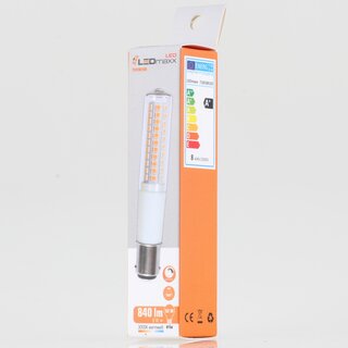 B15d LED Leuchtmittel Lampe 8W T18 3000K 840lm warmwei dimmbar LEDmaxx