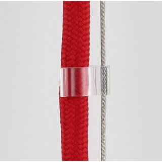 Kabelclip Kabelhalter Seilhalter-Clip fr Stahlseile Lampen-Kabel 6.0-7.5mm + Drahtseil 1.0-1.2mm Kunststoff transparent
