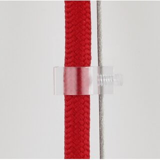 Kabelclip Kabelhalter Seilhalter-Clip fr Stahlseile Lampen-Kabel 7.0-8.5mm + Drahtseil 1.0-2.0mm Kunststoff transparent