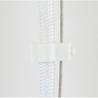 Kabelclip Kabelhalter Seilhalter-Clip fr Stahlseile Lampen-Kabel 7.0-8.5mm + Drahtseil 1.0-2.0mm Kunststoff wei