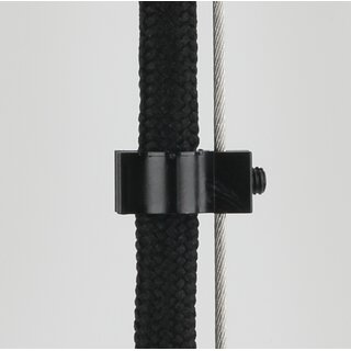 Kabelclip Kabelhalter Seilhalter-Clip fr Stahlseile Lampen-Kabel 7.0-8.5mm + Drahtseil 1.0-2.0mm Kunststoff schwarz