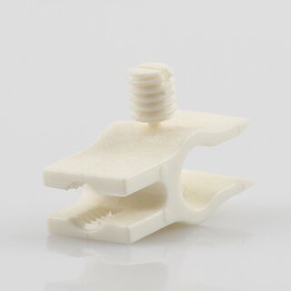 Kabelclip Kabelhalter Seilhalter-Clip fr Stahlseile Lampen-Kabel 5.0-6.5mm + Drahtseil 1.0-2.0mm Kunststoff wei