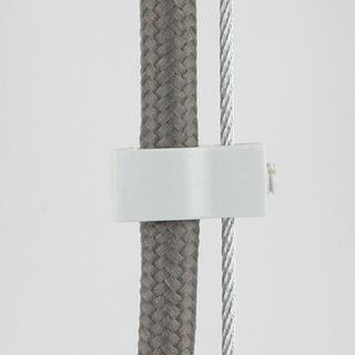 Kabelclip Kabelhalter Seilhalter-Clip fr Stahlseile Lampen-Kabel 5.0-6.5mm + Drahtseil 1.0-2.0mm Kunststoff grau