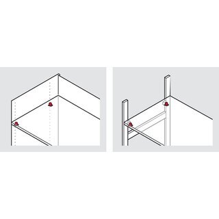 Hfele Dresscode 1 Tablartrger-Set (4 Trgerteile 4 Einstecktpfe) Regalbodentrger 15x12.5mm verzinkt