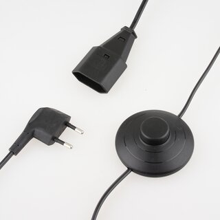 Hfele Mbelschalter Tritt-Schalter Fu-Schalter mit Euro-Flachstecker, Euro-Kupplung 230V und 4m Kabel