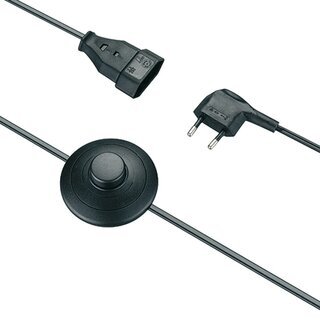 Hfele Mbelschalter Tritt-Schalter Fu-Schalter mit Euro-Flachstecker, Euro-Kupplung 230V und 4m Kabel
