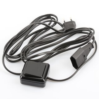 Hfele Mbelschalter Wipp-Schalter Fu-Schalter mit Euro-Flachstecker, Euro-Kupplung 230V und 4m Kabel